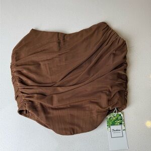 Amazon Chocolate Ruched Blouse